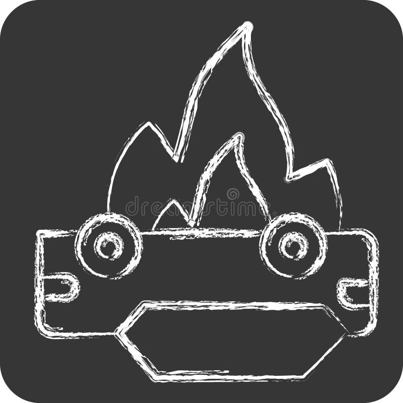 Icon Car. related to Firefighter symbol. chalk Style. simple design editable. simple illustration vector illustration