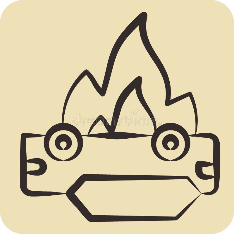 Icon Car. related to Firefighter symbol. hand drawn style. simple design. simple illustration royalty free illustration