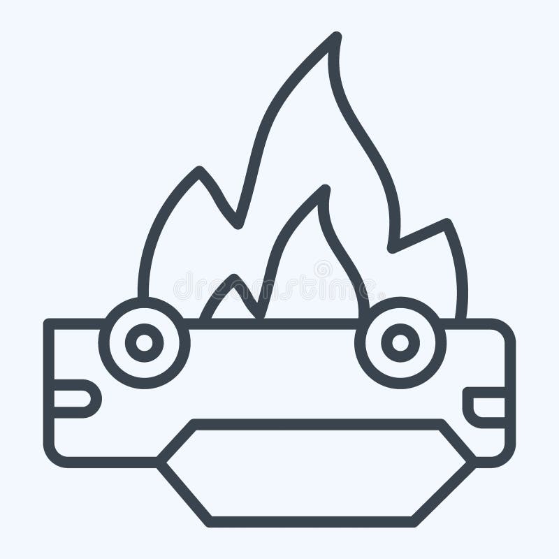 Icon Car. related to Firefighter symbol. line style. simple design editable. simple illustration royalty free illustration