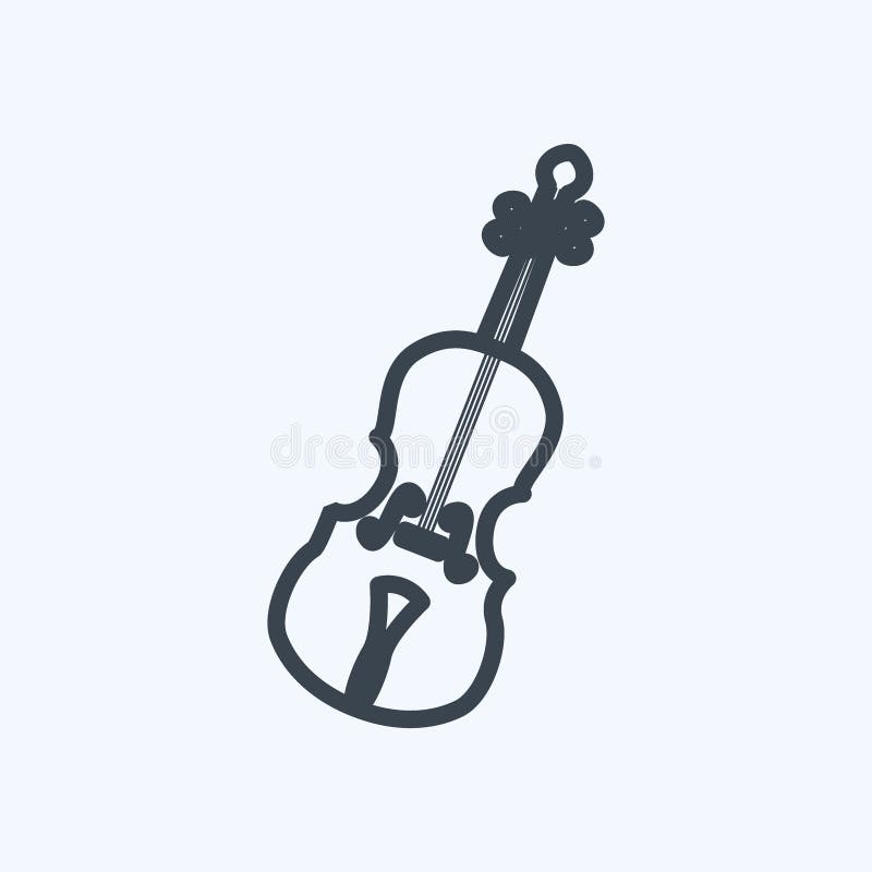 Icon Cello. Suitable for Music Symbol. Line Style. Simple Design