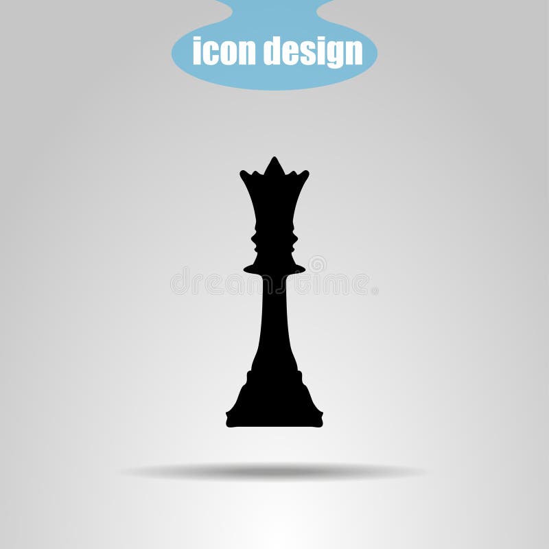 Icon chess piece on a gray background. Vector illustration. Queen