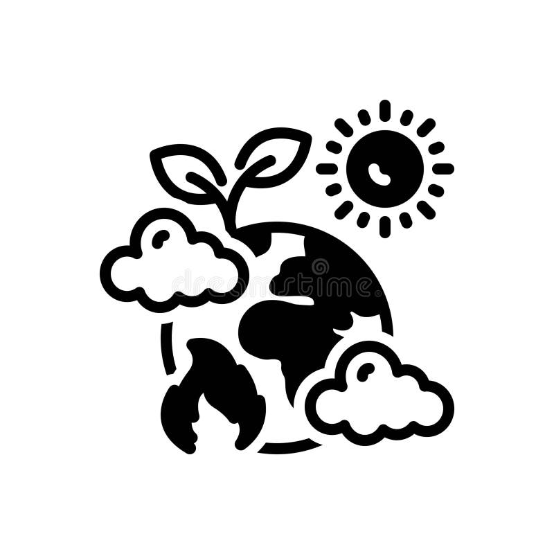 Black solid icon for Climate, meteorology and environment royalty free illustration