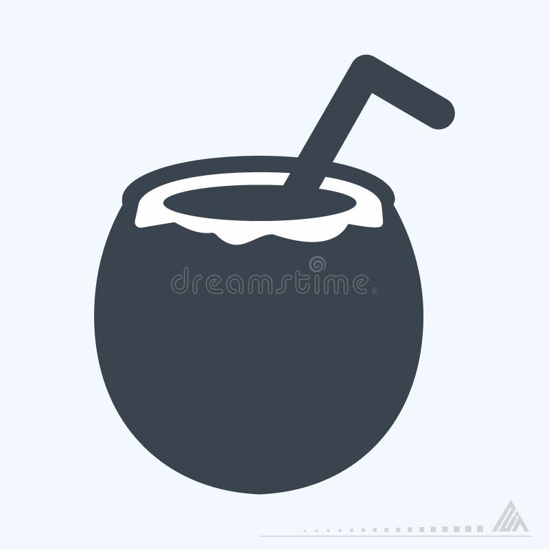 Icon Coconut - Glyph Style vector illustration