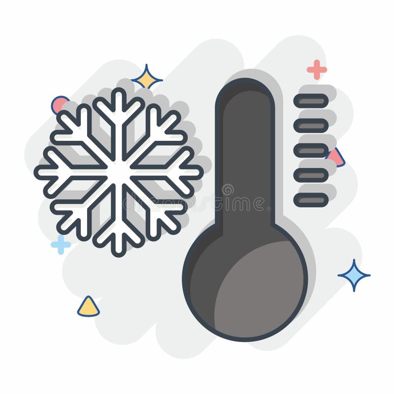 Icon Cold. Related To Air Conditioning Symbol. Comic Style. Simple