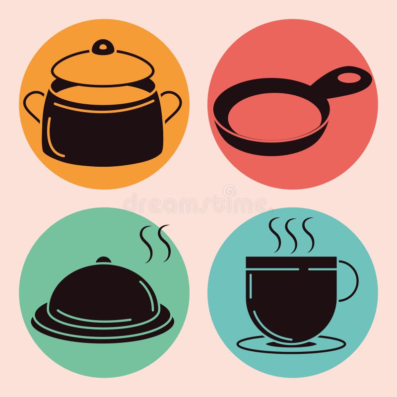 Icon collection cooking stock vector. Illustration of frying 255481375