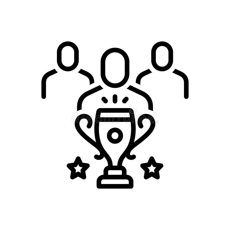 Black line icon for Contenders, challenger and award stock illustration