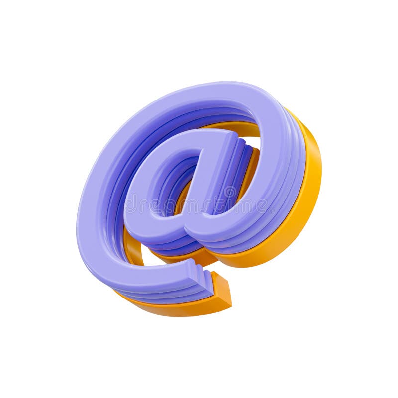 At icon 3d render concept for application sine and symbol using Gmail on white background. Application sine illustrations
