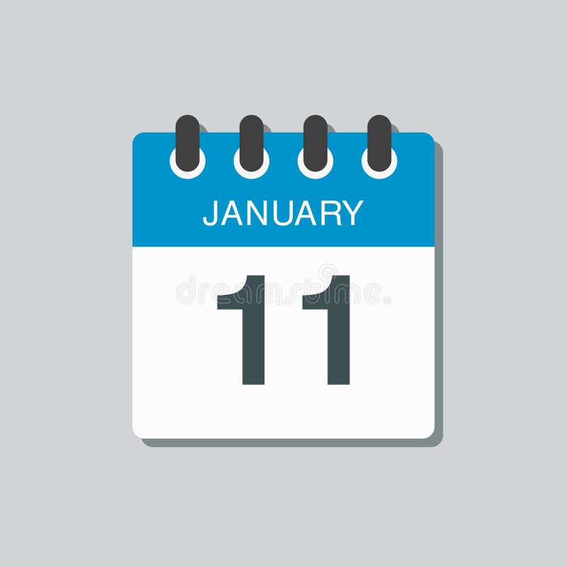 Icon Day Date 11 January Template Calendar Page Stock Vector Icon Day Date 11 January Template Calendar Page Stock Vector