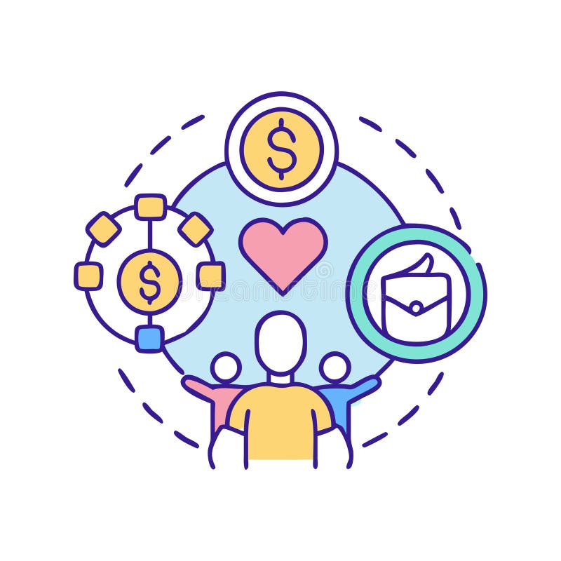 Dynamic Business Philanthropy Icon stock illustration
