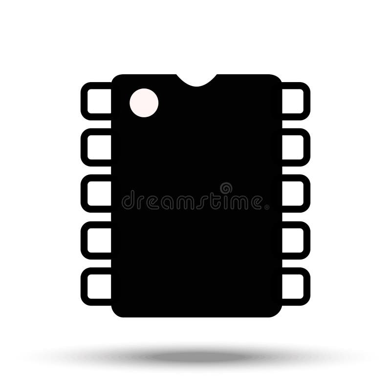 Computer chip. Electronic microprocessor. stock illustration