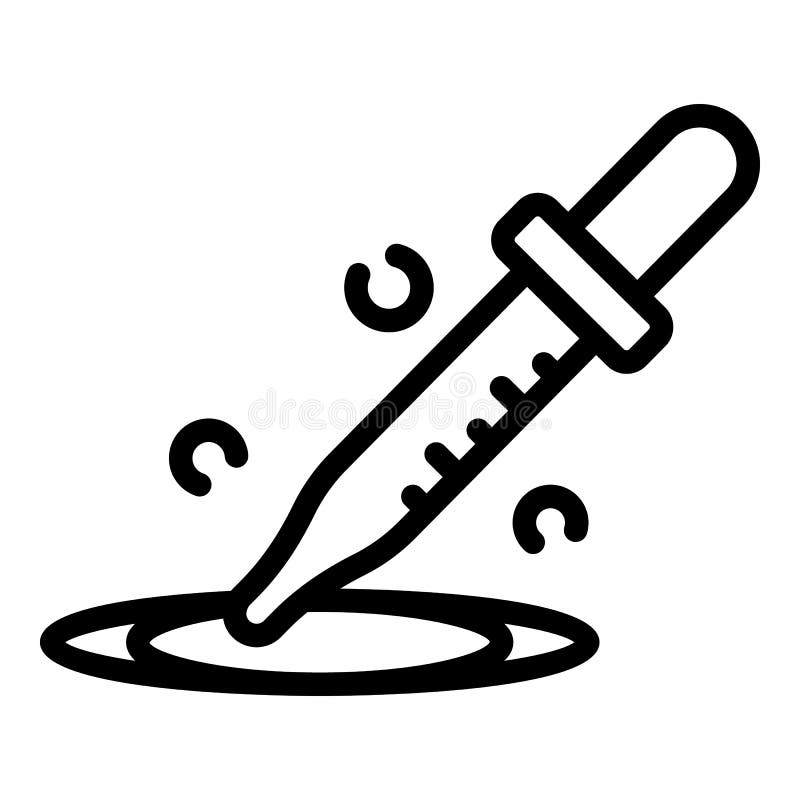 Icon der chemischen Pipette, Konturstil lizenzfreie abbildung