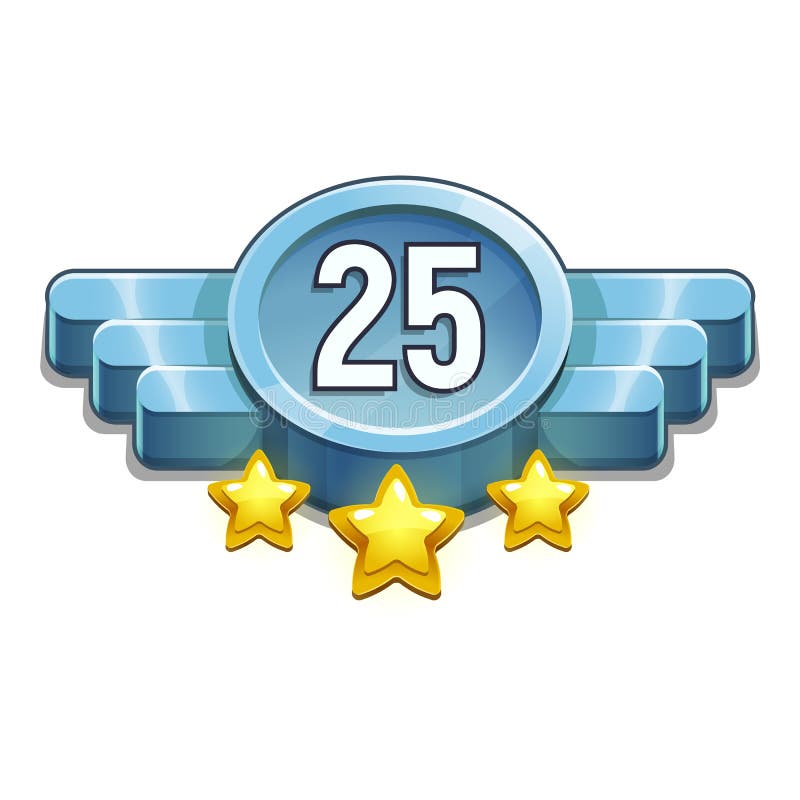 Icon of design elements for app, game development, interface. Metallic achievement. stock illustration