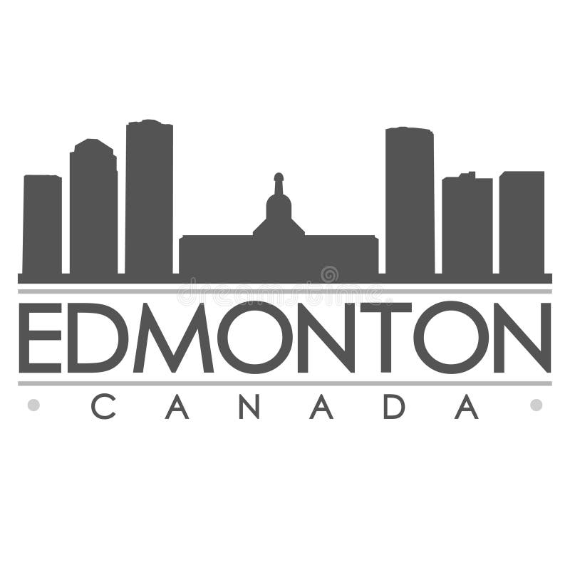 Edmonton Skyline Silhouette Design City Vector Art Stock Vector ...