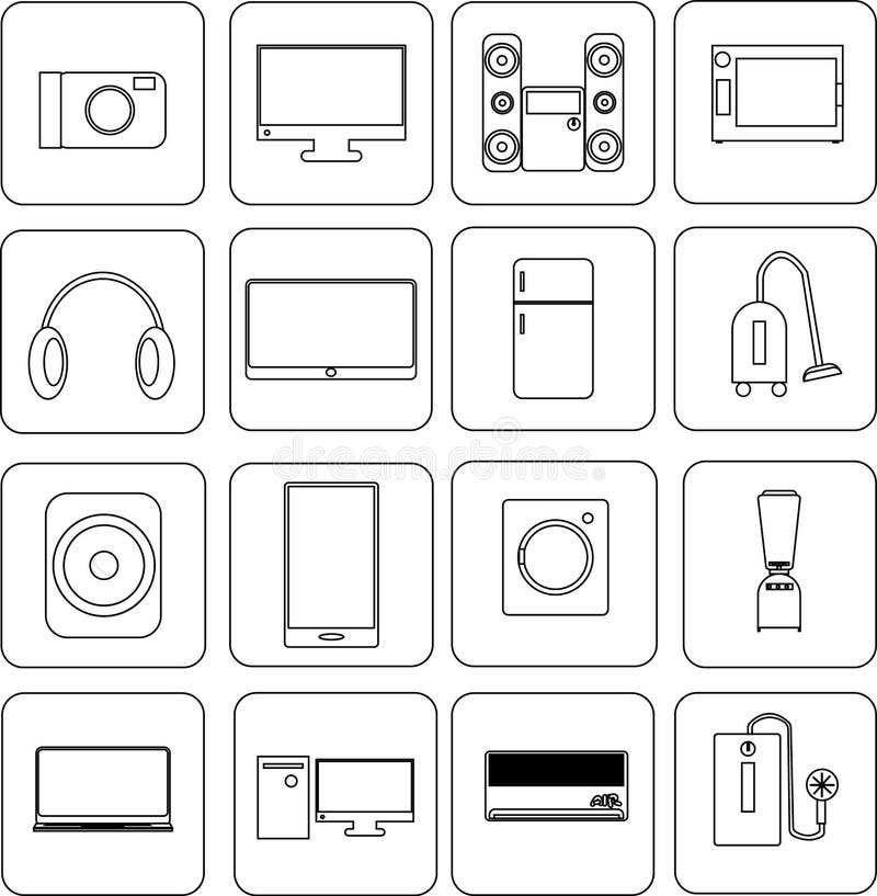 Icon Equipment Electronic stock illustration. Illustration of mixer