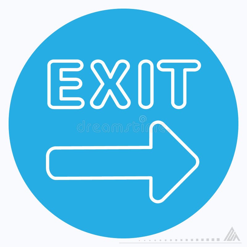 Icon Exit 2 - Blue Eyes Style vector illustration