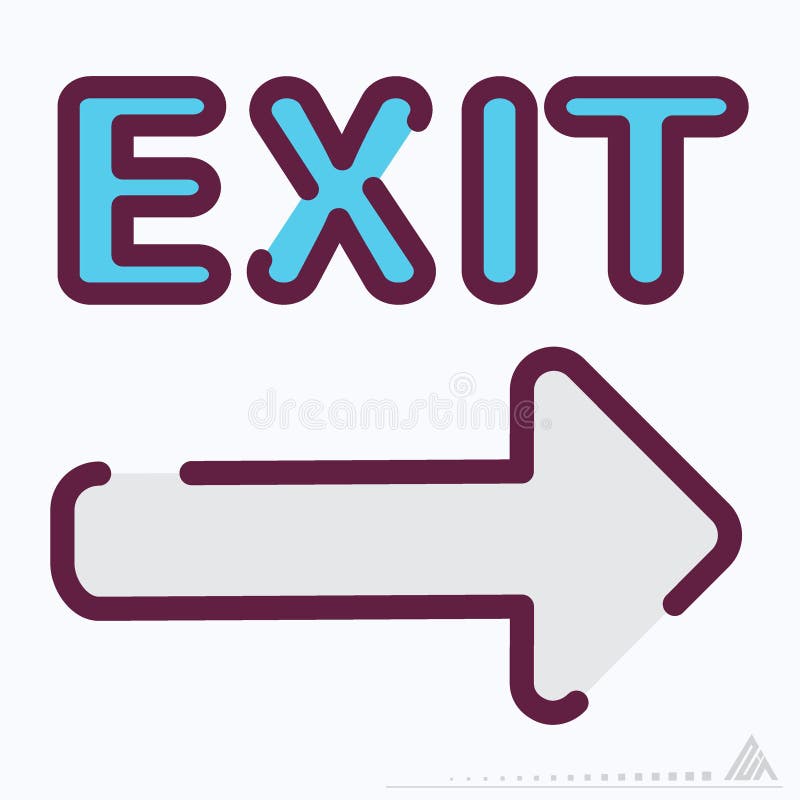 Icon Exit 2 - Line Cut Style stock illustration