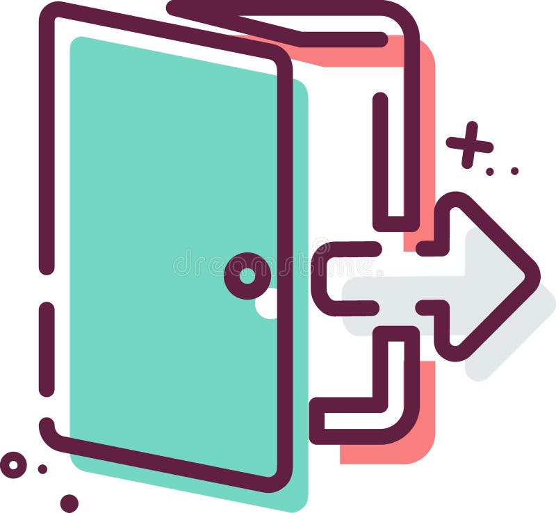 Icon Exit - MBE Syle vector illustration