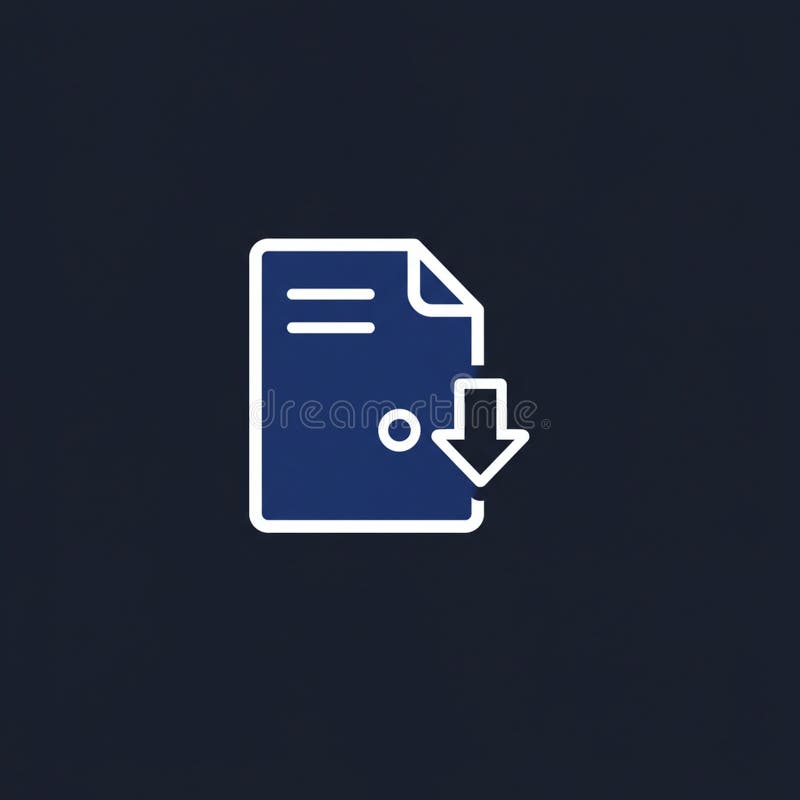 An icon featuring a stylized document on a dark blue background. The document is vector illustration