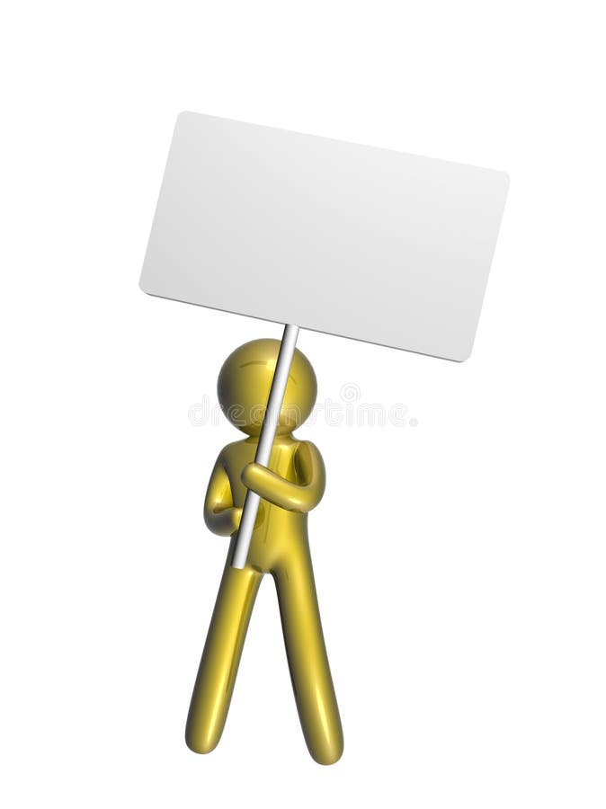 icon figure with blank message board