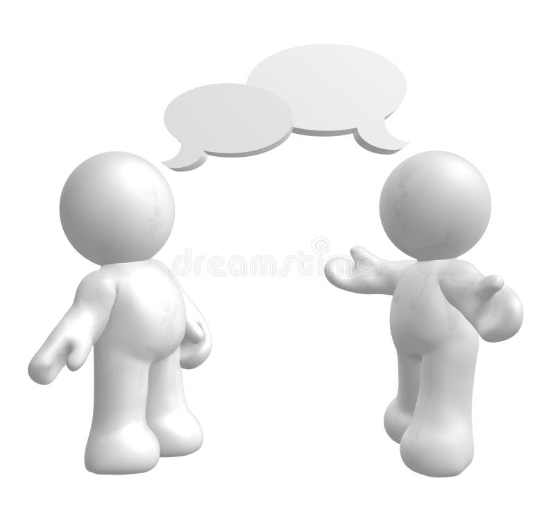 Icon figures enjoy chatting with comic balloons