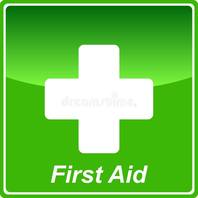 First Aid Green Icon Vector Stock Vector Illustration of text