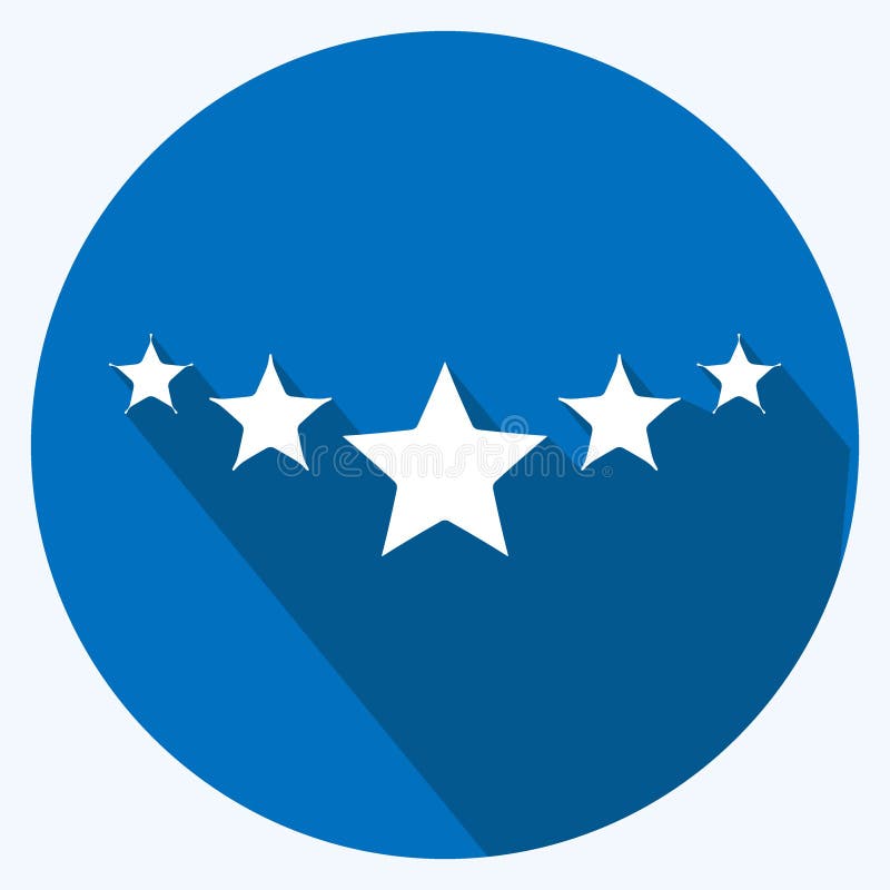 Icon Five Stars Rating. Related To Stars Symbol. Long Shadow Style ...