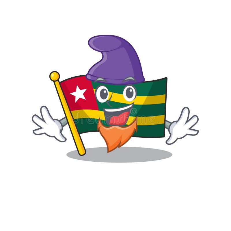 An icon of flag togo Scroll cartoon character dressed as an Elf vector illustration