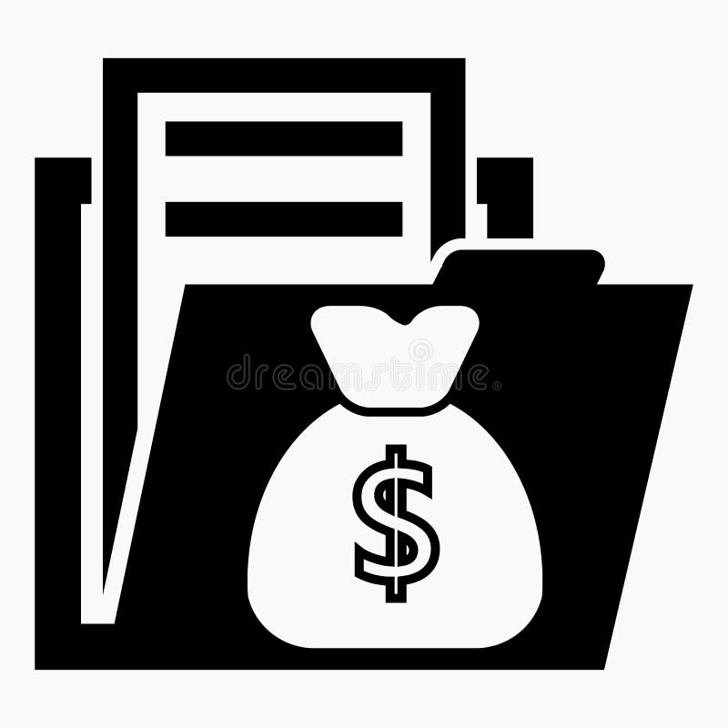 Icon folder and gold money. Financial documents. Deposit deposit. Bank accounts Vector icon