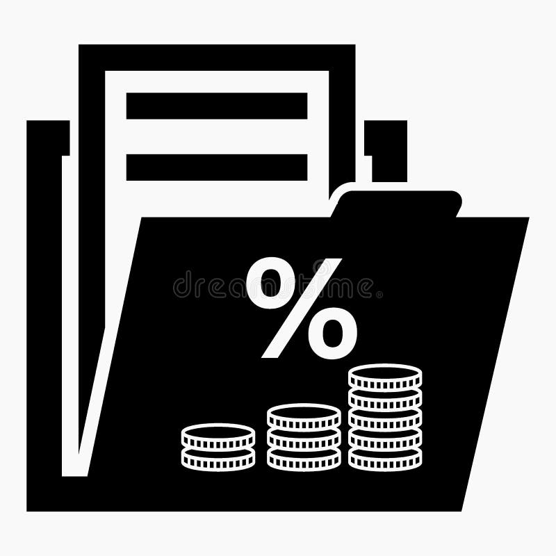 Icon folder and gold money. Financial documents. Deposit deposit. Bank accounts Vector icon