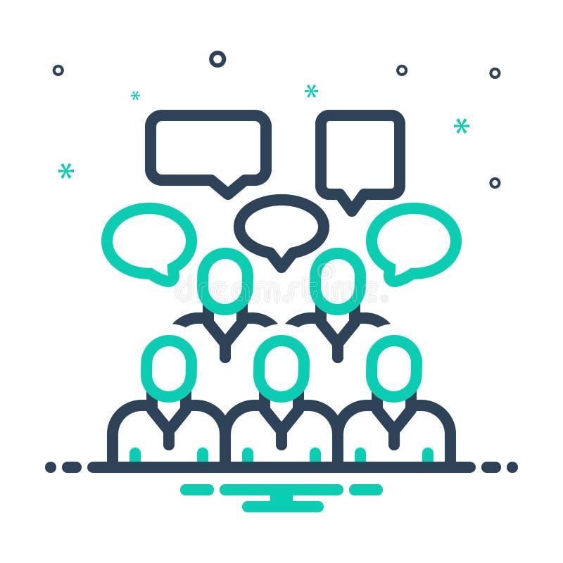 Mix icon for Forum, meeting and speech vector illustration