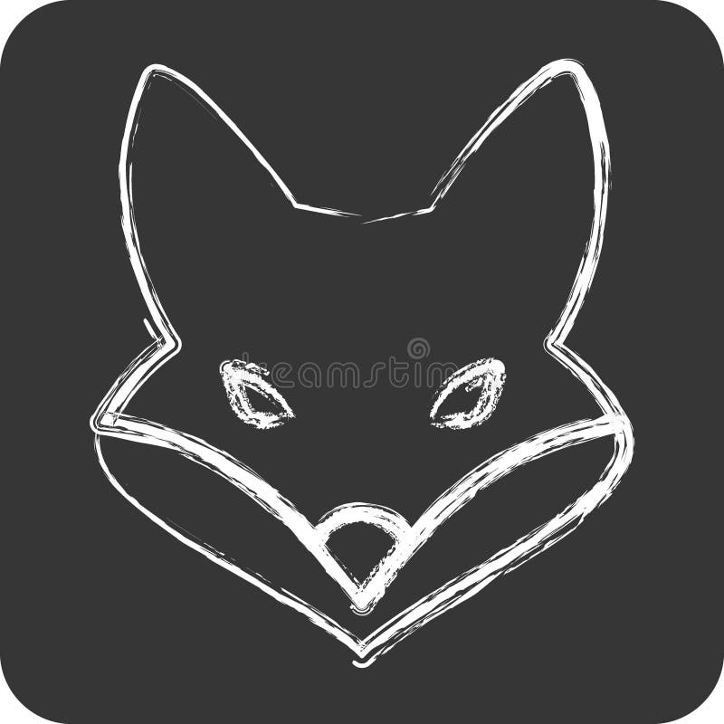 Icon Fox. related to Animal Head symbol. chalk Style. simple design editable vector illustration