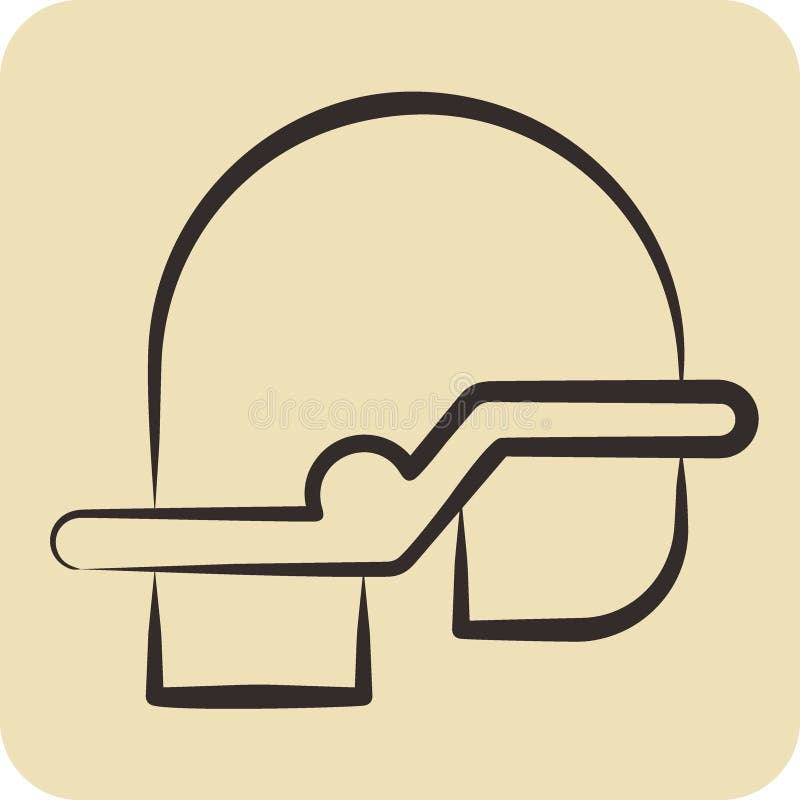 Icon Helmet. related to Firefighter symbol. hand drawn style. simple design. simple illustration royalty free illustration