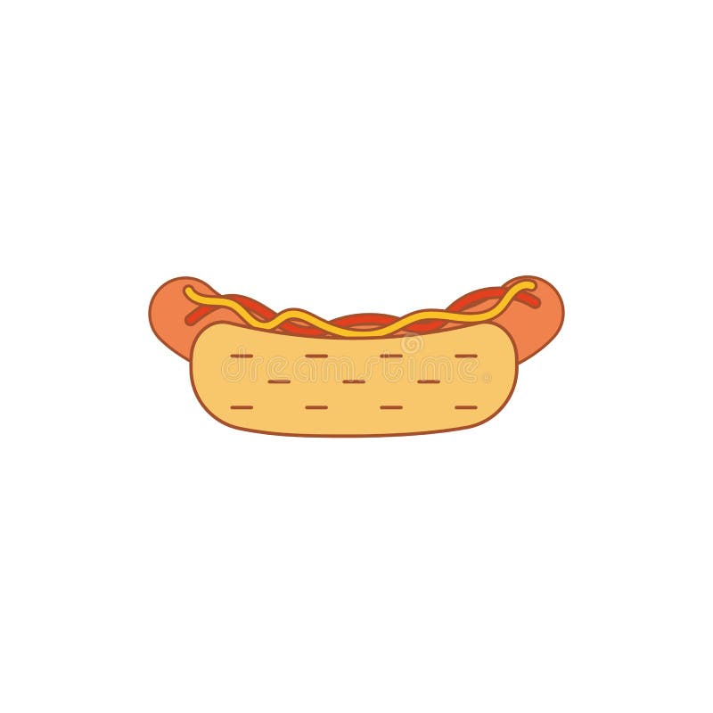 Icon Hot Dog in Flat Style. Logo Stock Vector - Illustration of cook ...