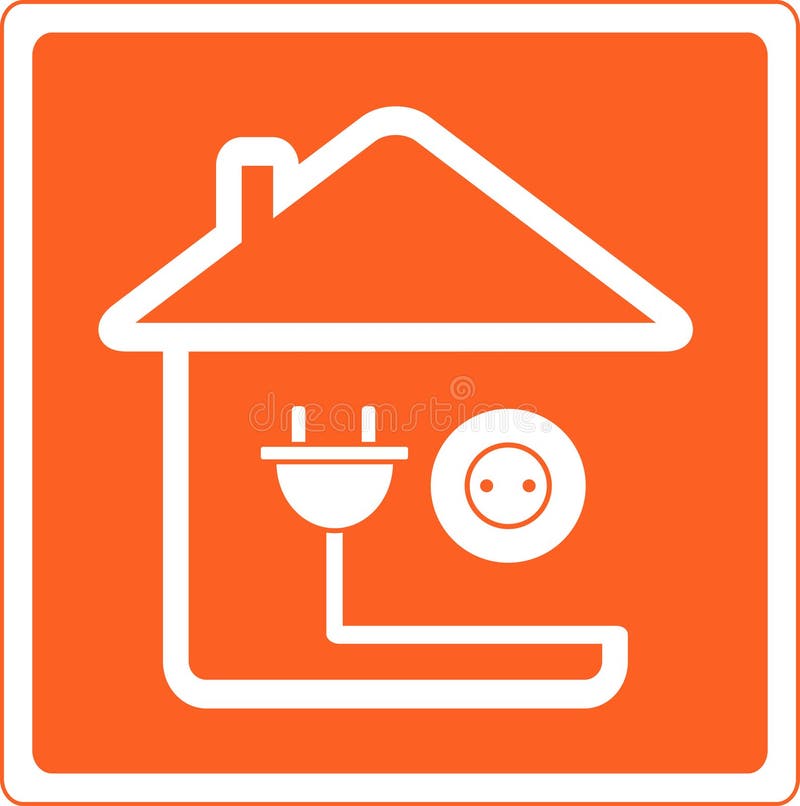 Icon with house and socket with plug