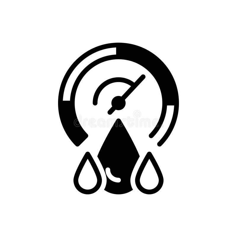 Black solid icon for Humidity, moisture and humid vector illustration