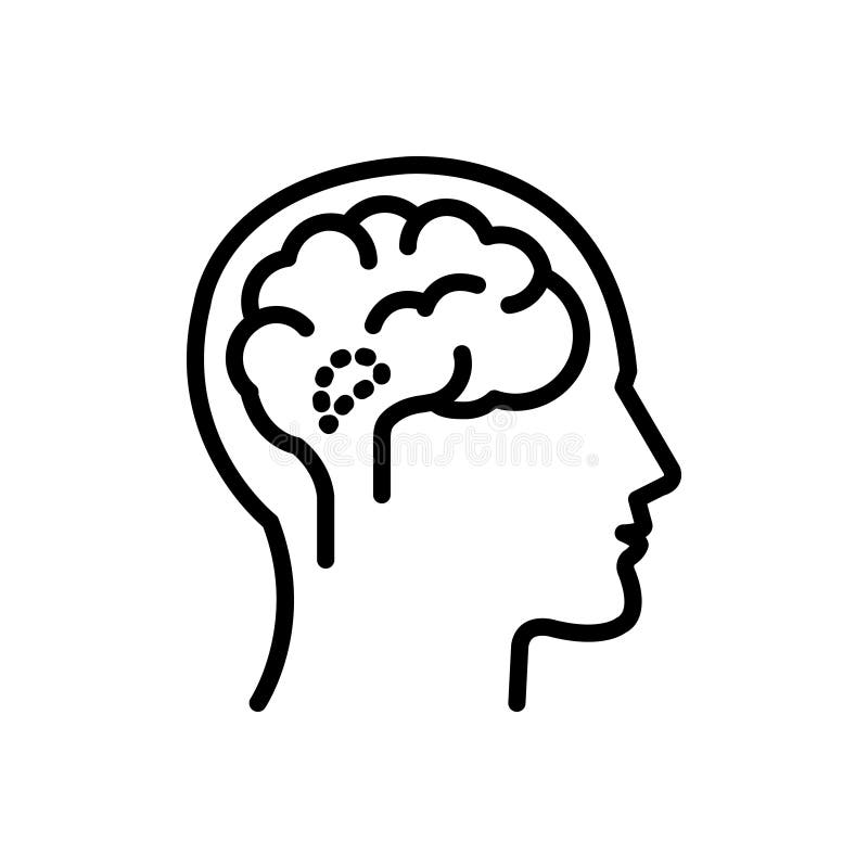 Black line icon for Hypothalamus, endocrine and medical royalty free illustration