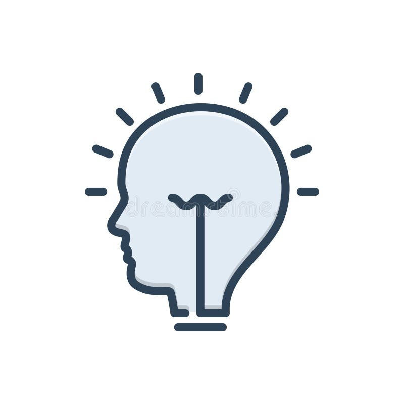 Color Illustration Icon for Idea, Consideration and Suggestion Stock