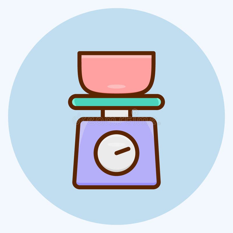 Domestic weigh scale food balance vector icon. - Stock Illustration  [59328162] - PIXTA