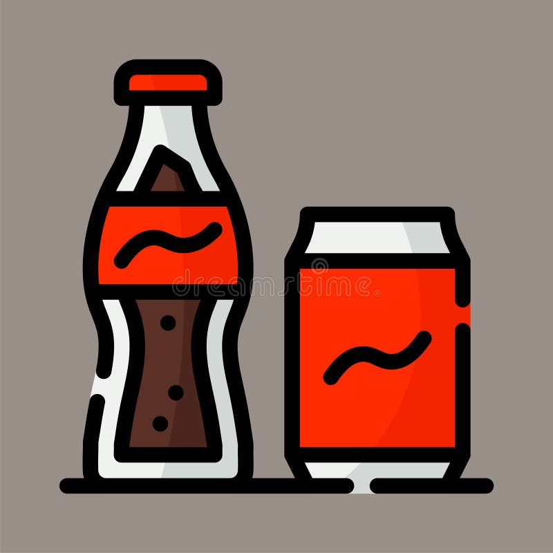 Icon, logo, vector illustration of soda isolated on gray background. suitable for restaurant, beverage, design and logo stock illustration