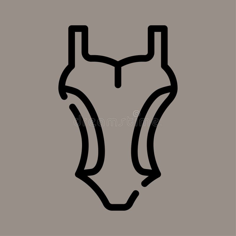 Icon, logo, vector illustration of women\'s swimsuit isolated with gray background stock illustration
