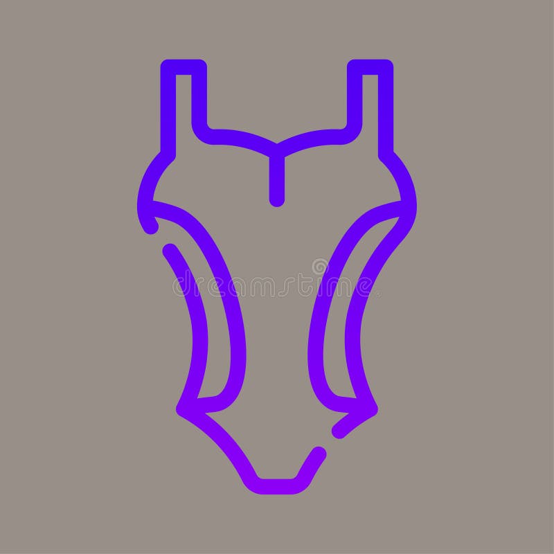 Icon, logo, vector illustration of women\'s swimsuit isolated with gray background royalty free illustration