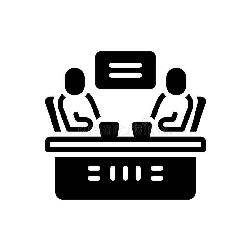 Black solid icon for Meeting, convention and business royalty free illustration