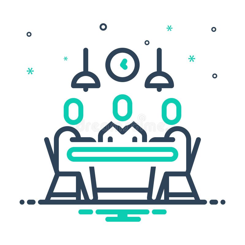 Mix icon for Meeting, sitting and staff royalty free illustration