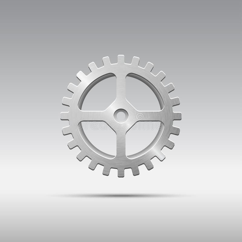 Icon Metal Gear with Cogs and Four Spokes Stock Vector Illustration
