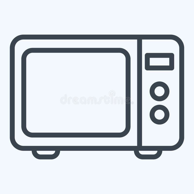 Icon Microwave. Suitable for Kitchen Appliances Symbol. Line Style