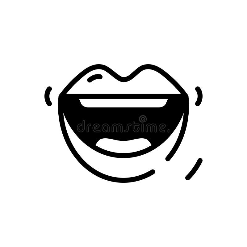 Black solid icon for Mouth, maw and kisser