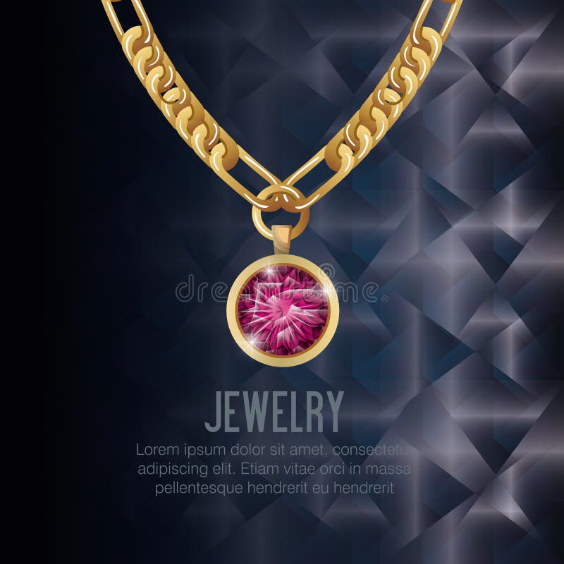 Icon necklace gold gem stock illustration. Illustration of cuff 83022170