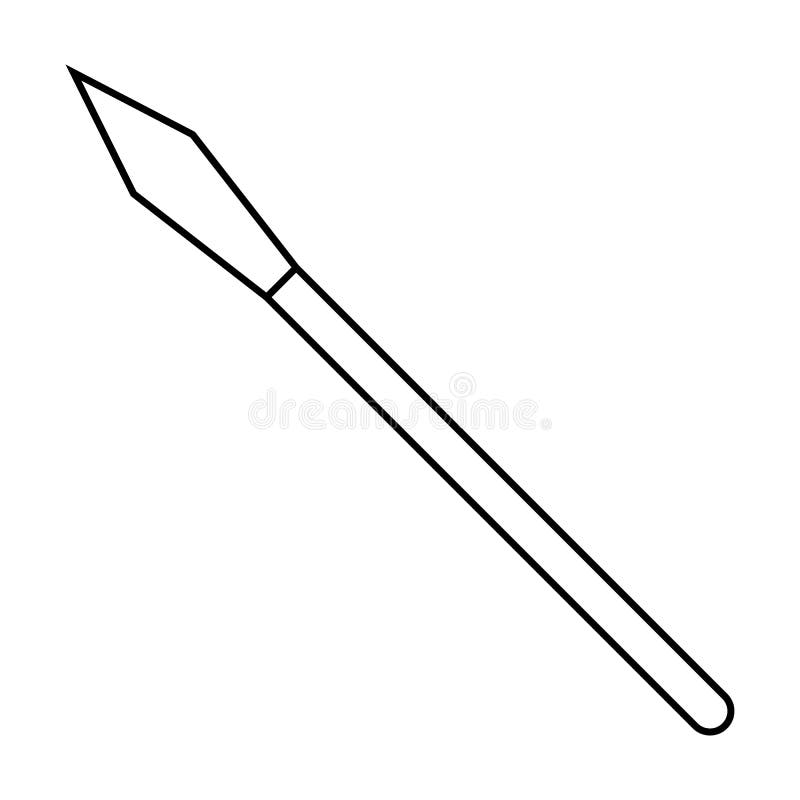 Icon Outline Silhouette of a Spear Isolated on White Background. Weapon ...