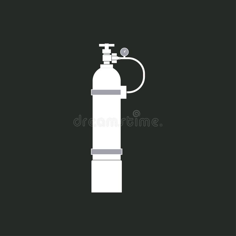 Icon oxygen cylinders, vector image, flat design vector illustration