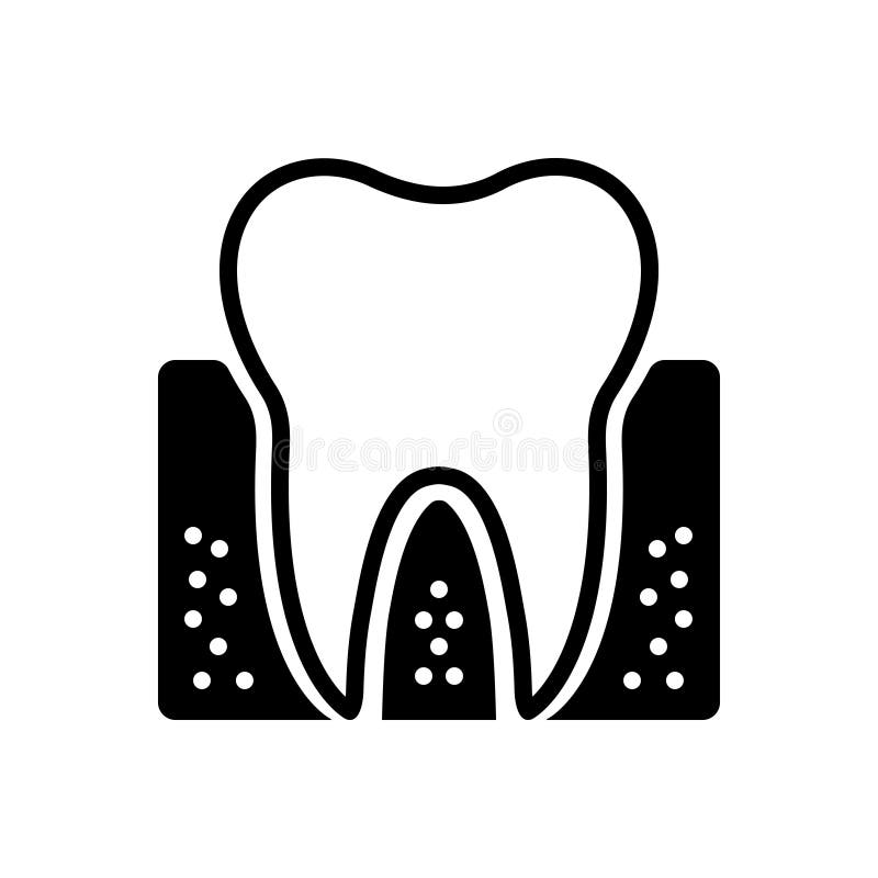 Black solid icon for Periodontics, dental and teeth